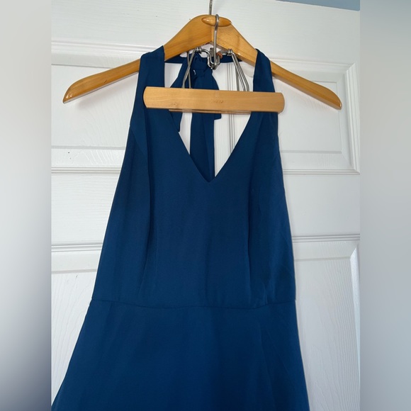 Lulu’s Navy Blue Halter Neck Tie Maxi Dress Size Medium EUC Like New - Picture 2 of 8
